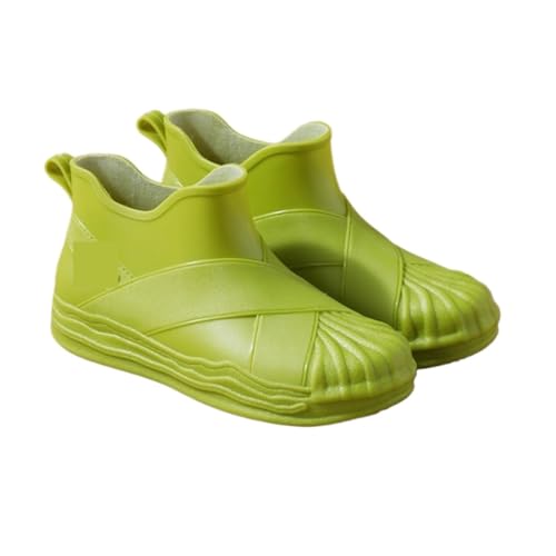 AMYSTY Wasserdticht Regenstiefel Kurze Wasserdichte Und Rutschfeste Gummischuhe For Damen For Den Außenbereich Komfort Gummistiefel(Grün,40) von AMYSTY