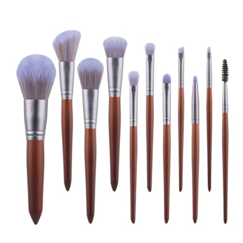 Pinselset Makeup 11 Stücke Holzgriff Make-Up Pinsel For Foundation Gesicht Lidschatten Make-Up-Tools Eyeshadow Pinsel(Purple) von AMYSTY