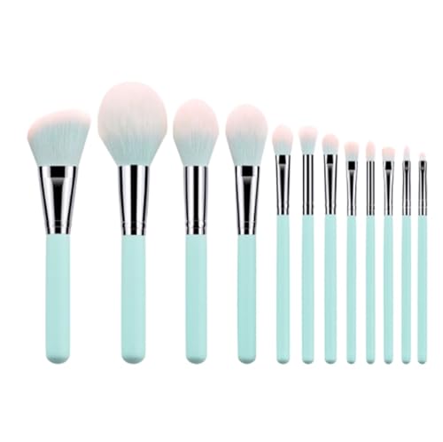 Pinselset Makeup 12-teiliges Make-up-Pinsel-Set For Rouge, Kontur, Foundation, Concealer, Lidschatten, Make-up-Pinsel Eyeshadow Pinsel(Grün) von AMYSTY