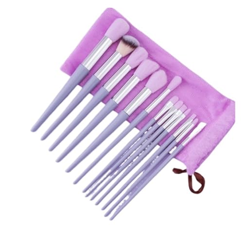 Pinselset Makeup 13-teiliges Reise-Make-up-Pinsel-Set, Tragbar, Mit Stofftasche For Concealer, Lidschatten, Gesichtspinsel Eyeshadow Pinsel(Purple) von AMYSTY