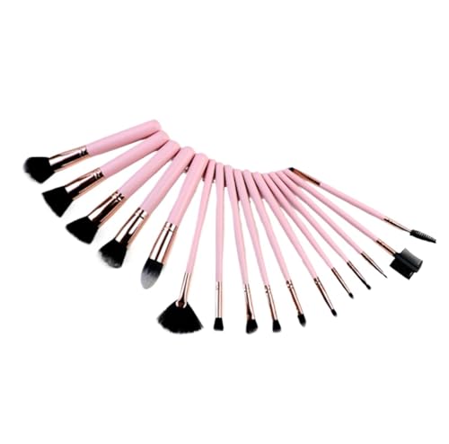 Pinselset Makeup Make-up-Pinsel Mit Rosa Holzgriff, Gesichtskontur-Lidschatten-Concealer-Make-up-Pinsel-Werkzeug Eyeshadow Pinsel(Pink) von AMYSTY