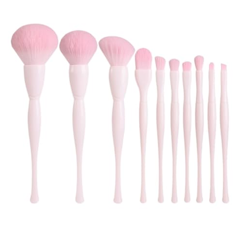 Pinselset Makeup Make-up-Pinsel-Set, 10 Weiche Borsten, For Lidschatten, Eyeliner, Rouge Und Concealer-Pinsel Eyeshadow Pinsel(Pink) von AMYSTY