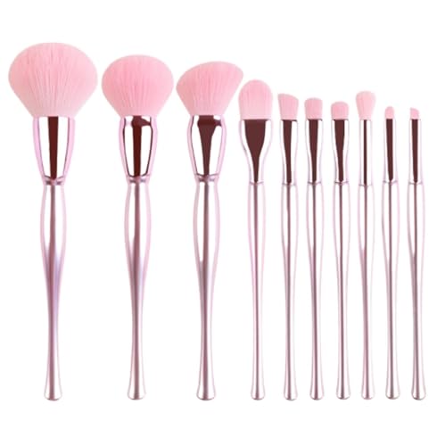 Pinselset Makeup Make-up-Pinsel-Set, 10 Weiche Borsten, For Lidschatten, Eyeliner, Rouge Und Concealer-Pinsel Eyeshadow Pinsel(Pink-Bright) von AMYSTY