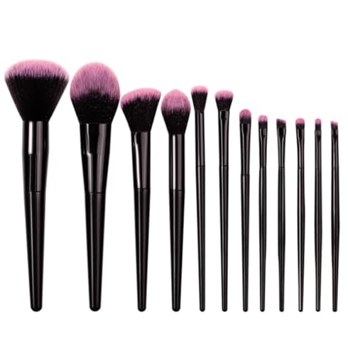 Pinselset Makeup Make-up-Pinsel-Set, 12 Stück, Pinsel For Lidschatten, Foundation, Puder, Concealer Etc Eyeshadow Pinsel(Black) von AMYSTY