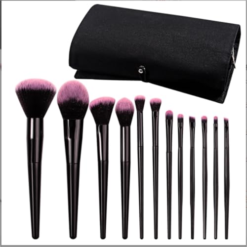 Pinselset Makeup Make-up-Pinsel-Set, 12 Stück, Pinsel For Lidschatten, Foundation, Puder, Concealer Etc Eyeshadow Pinsel(Black-Brush Pack) von AMYSTY