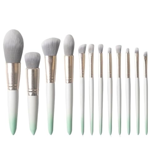 Pinselset Makeup Make-up-Pinsel-Set, 12-teilig, Premium-Pinsel For Lidschatten, Augenbrauen, Eyeliner, Concealer Und Mehr Eyeshadow Pinsel(Grün) von AMYSTY