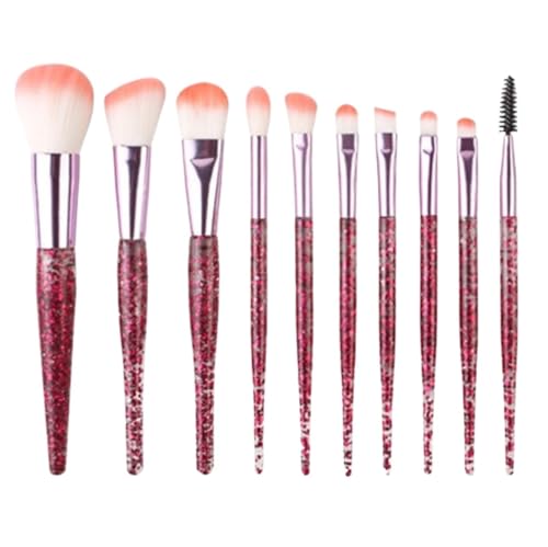 Pinselset Makeup Make-up Pinsel Set 10 Stück For Foundation Lidschatten Augenbrauen Rouge Concealer Eyeshadow Pinsel(Rood) von AMYSTY