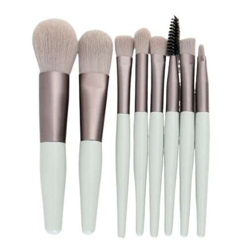 Pinselset Makeup Make-up-Pinsel-Set 8-teilig For Lidschatten, Grundierung, Rouge, Reisetauglich Eyeshadow Pinsel(Grün) von AMYSTY