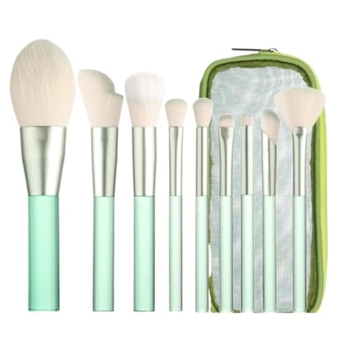 Pinselset Makeup Make-up Pinsel Set 9 Stück For Foundation Concealer Lidschatten Rouge Eyeshadow Pinsel(Green-Brush Pack) von AMYSTY