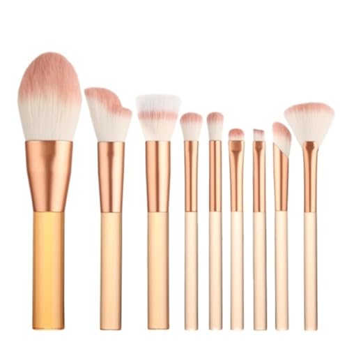 Pinselset Makeup Make-up Pinsel Set 9 Stück For Foundation Concealer Lidschatten Rouge Eyeshadow Pinsel(Orange) von AMYSTY