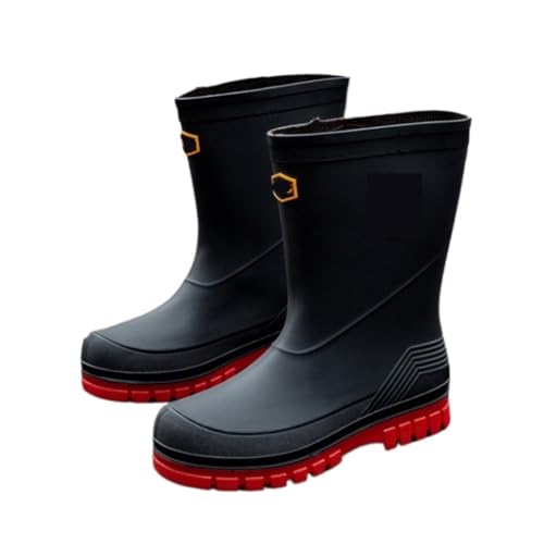 Wasserdticht Regenstiefel Wasserdichte Regenstiefel For Herren Mit Mittlerem Schaft For Autowaschen, Angeln Und Als Rutschfeste Wasserschuhe Komfort Gummistiefel(Rood,41) von AMYSTY