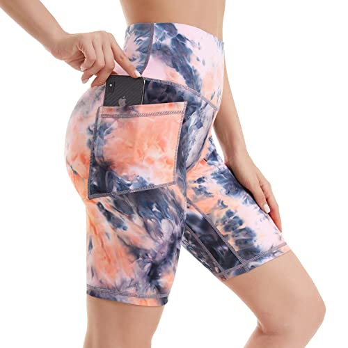 AMYTIS Damen Kurze Shorts Blickdicht Sporthose High Waist Radlerhose Kurz Hose Leggings mit Taschen Elastisch Laufhose Yoga Gym Fitness Sommer Leggins von AMYTIS LINGERIE