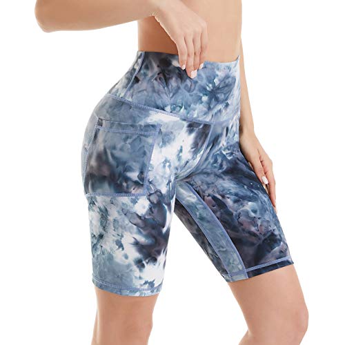 AMYTIS Damen Kurze Shorts Blickdicht Sporthose High Waist Radlerhose Kurz Hose Leggings mit Taschen Elastisch Laufhose Yoga Gym Fitness Sommer Leggins von AMYTIS LINGERIE