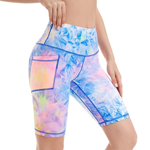 AMYTIS Damen Kurze Shorts Blickdicht Sporthose High Waist Radlerhose Kurz Hose Leggings mit Taschen Elastisch Laufhose Yoga Gym Fitness Sommer Leggins von AMYTIS LINGERIE