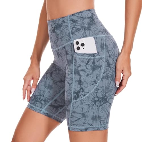AMYTIS Damen Kurze Shorts Blickdicht Sporthose High Waist Radlerhose Kurz Hose Leggings mit Taschen Elastisch Laufhose Yoga Gym Fitness Sommer Leggins von AMYTIS LINGERIE