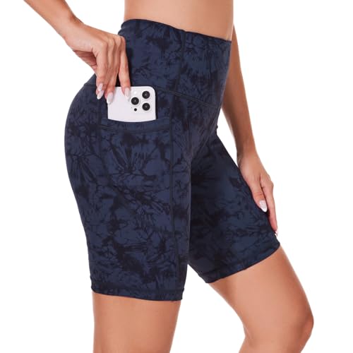 AMYTIS Damen Kurze Shorts Blickdicht Sporthose High Waist Radlerhose Kurz Hose Leggings mit Taschen Elastisch Laufhose Yoga Gym Fitness Sommer Leggins von AMYTIS LINGERIE