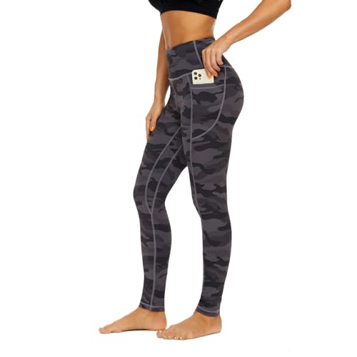 AMYTIS Damen Sport Leggings Yogahose High Waist mit Taschen Fitness Stretch Blickdicht Lang Gym Handytasche von AMYTIS LINGERIE