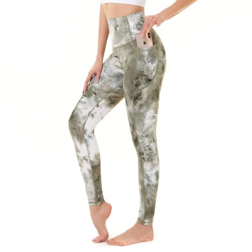 AMYTIS Damen Sport Leggings Yogahose High Waist mit Taschen Fitness Stretch Blickdicht Lang Gym Handytasche von AMYTIS LINGERIE