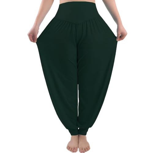 AMYTIS Haremshose Damen Lang, Sommer Einfarbig Sport Yogahose Workout Fitness Stretch Yoga Hose mit Hoher Taille für Damen Pumphose Yoga Pilates Hosen von AMYTIS LINGERIE