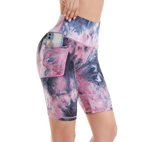 AMYTIS Kurze Sporthose High Waist Damen Radlerhose Kurz Hose Leggings mit Taschen Laufhose Yoga Kurz von AMYTIS LINGERIE