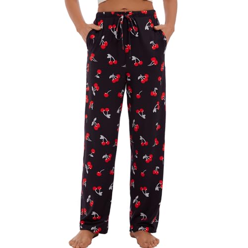 AMYTIS LINGERIE Damen Pyjamahose mit Taschen Loungehose Schlafanzughose Freizeithose Bequeme Weiche Schlafhose von AMYTIS LINGERIE
