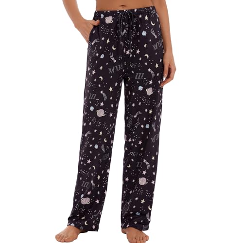 AMYTIS LINGERIE Damen Pyjamahose mit Taschen Loungehose Schlafanzughose Freizeithose Bequeme Weiche Schlafhose von AMYTIS LINGERIE