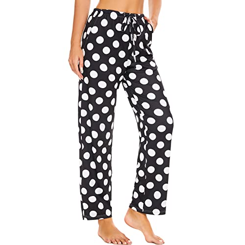 AMYTIS LINGERIE Damen Pyjamahose mit Taschen Loungehose Schlafanzughose Freizeithose Bequeme Weiche Schlafhose von AMYTIS LINGERIE