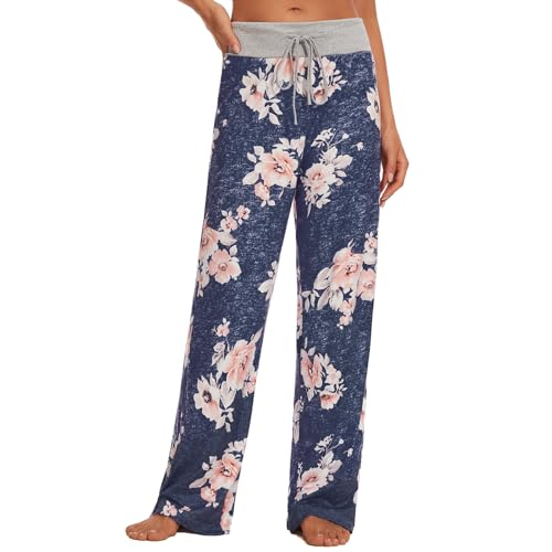 AMYTIS LINGERIE Damen Yoga-Hose Schlafanzughose weich Pyjamahose Fitness Lange Stretch Drawstring Hosen Freizeithose Strandhose Weites Bein Hose,BLUE#054,XXL AMYTIS LINGERIE Damen Yoga-Hose Schlafanzughose weich Pyjamahose Fitness Lange Stretch Drawstring Hosen Freizeithose Strandhose Weites Bein Hose,BLUE#054,XXL von AMYTIS LINGERIE