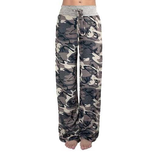 AMYTIS LINGERIE Damen Yoga-Hose Schlafanzughose weich Pyjamahose Fitness Lange Stretch Drawstring Hosen Freizeithose Strandhose Weites Bein Hose,Camouflage#0909,S AMYTIS LINGERIE Damen Yoga-Hose Schlafanzughose weich Pyjamahose Fitness Lange Stretch Drawstring Hosen Freizeithose Strandhose Weites Bein Hose,Camouflage#0909,S von AMYTIS LINGERIE
