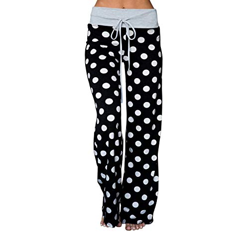 AMYTIS LINGERIE Damen Yoga-Hose Schlafanzughose weich Pyjamahose Fitness Lange Stretch Drawstring Hosen Freizeithose Strandhose Weites Bein Hose,PURPLE#0625,M von AMYTIS LINGERIE