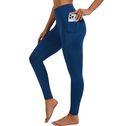 AMYTIS Sport Leggings Damen High Waist Yogahose mit Taschen Lang Pull-On Sporthose Blickdicht Leggins Fitness Hose Leggins für Sport Gym Yoga von AMYTIS LINGERIE