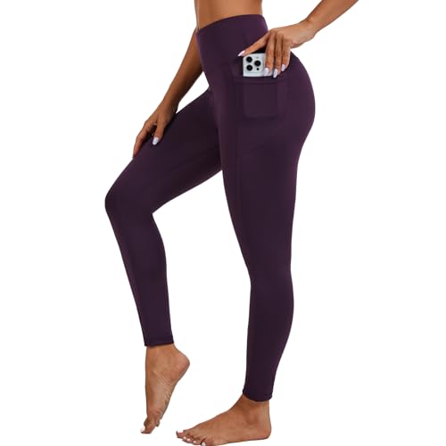 AMYTIS Sport Leggings Damen High Waist Yogahose mit Taschen Lang Pull-On Sporthose Blickdicht Leggins Fitness Hose Leggins für Sport Gym Yoga von AMYTIS LINGERIE