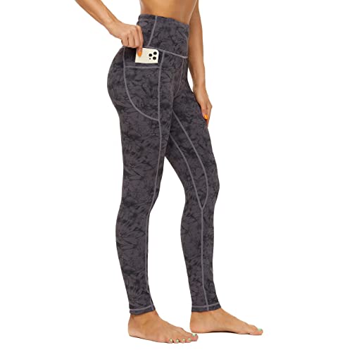 AMYTIS Sport Leggings Damen mit Taschen High Waist Yogahose Sporthose Lang Blickdicht Leggins Fitness Sportleggins M Dunkelgrau von AMYTIS LINGERIE