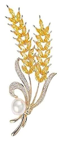 Frauen Broschen & Anstecknadeln， Brosche Weizenährenbrosche Kragennadeln for Anzug glänzend(Gold) von AMZBNEIDI