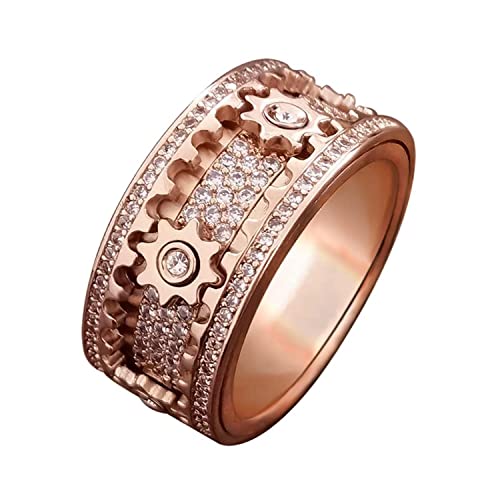 AMZCOM Spinner Ringe für Damen Herren, Zappelband Fingerring Anti stress Ring Drehbar Anti-angst Ring Fidget Toy für Meditation Stressabbau mit Geschenkebox von AMZCOM