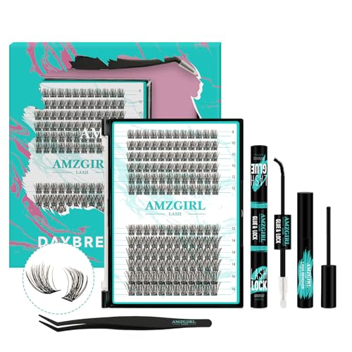 Wimpern Extensions Set 144Pcs DIY Lash Extension Set Individuelle Wimpern Extensions Cluster Lashes Bindung und Siegel,Wimpern Entferner,Wimpern Applicator Wimpernverlängerung(XP05,D-Mix8-16mm Kit) von AMZGIRL LASH