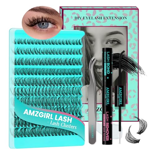 Lash Extension Set 200PCS 50D Wimpern Extensions Set D Curl Wispy Cluster Lashes Wimpern DIY Wimpern Extensions Kit Natürliche einzelne Wimpern Kit mit Wimpern Bindung und Entferner Wimpern Pinzette Lash Extension Set 200PCS 50D Wimpern Extensions Set D Curl Wispy Cluster Lashes Wimpern DIY Wimpern Extensions Kit Natürliche einzelne Wimpern Kit mit Wimpern Bindung und Entferner Wimpern Pinzette von AMZGIRL LASH