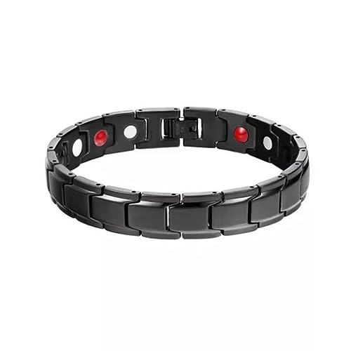 AMZLORD 1er Ultrastarkes Titan Magnetarmband for Damen Männer, Antistatischer Magnet Armbänder Gewichtsverlust Armband, Titanstahl Magnetisches Titan Armband Anti-Ermüdungsband (Schwarz) von AMZLORD