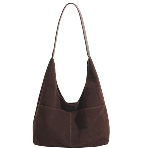 AMZLORD 2 Stück Damen-Slouchy-Hobo-Tasche aus Wildleder mit mehreren Taschen, große Einkaufstasche, Magnetverschluss, Griff oben, solide Handtasche for Reisen, Arbeit von AMZLORD