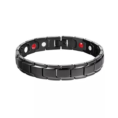 AMZLORD 2er Ultrastarkes Titan Magnetarmband für Damen Männer, Antistatischer Magnet Armbänder Gewichtsverlust Armband, Titanstahl Magnetisches Titan Armband Anti-Ermüdungsband (Schwarz) von AMZLORD