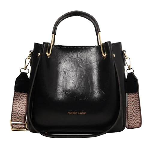 AMZLORD Bucket Bag Pu Leder Crossbody Tasche große Designerhandtasche for Frauen (schwarz) von AMZLORD