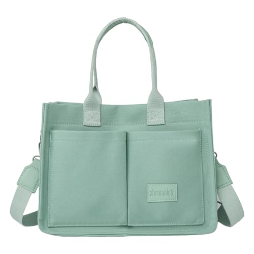AMZLORD Canvas-Umhängetasche Mehrfach-Taschen-Arbeitsbeutel Tasche for Frauen Pendler (grün) von AMZLORD