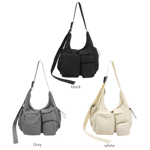 AMZLORD Casual Nylon Crossbody Bag Arbeit Umhängetasche Mehrfach-Tasche Messenger-Tasche (schwarz) von AMZLORD