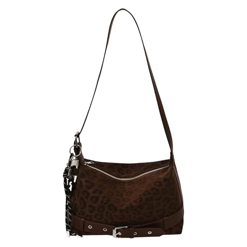 AMZLORD Cheetah -Einkaufstasche mit Gürtel Crossbody Bag Achselbeutel for Frauen täglich (Kaffee von AMZLORD