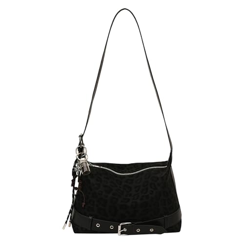 AMZLORD Cheetah -Einkaufstasche mit Gürtel Crossbody Bag Achselbeutel for Frauen täglich (schwarz) von AMZLORD