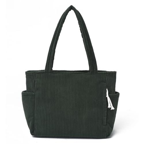 AMZLORD Cord einfache Umhängetasche große Kapazität Casual Pendel -Tasche Handtasche (grün) von AMZLORD