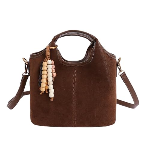 AMZLORD Crossbody Bag große Kapazitätsbeutel mit Anhänger for Frauen Mädchen (Brown) von AMZLORD