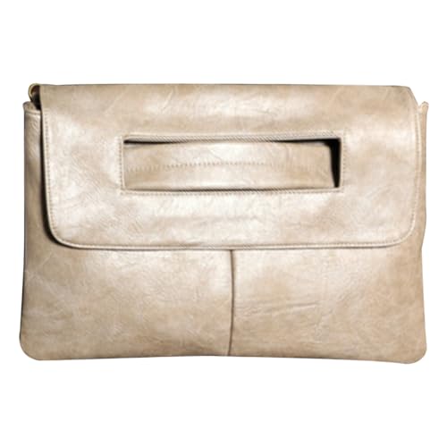 AMZLORD Damen-Umschlag-Clutch, einfarbig, PU-Leder, große Clutches, großes Fassungsvermögen, Handgelenk-Handtaschen, Vintage-Einkaufstasche für Damen von AMZLORD