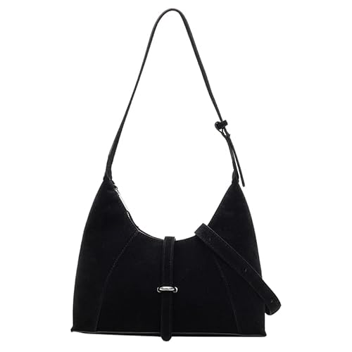 AMZLORD Faux Wildleder Achselweitertasche mit Reißverschluss for die Arbeitsschule (schwarz) von AMZLORD