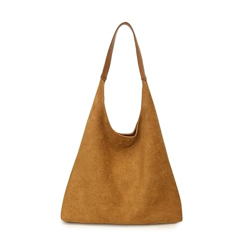 AMZLORD Faux Wildleder All-Match-Umhängetasche Trendy PUSE Handtasche mit Geldbörse (Khaki) von AMZLORD